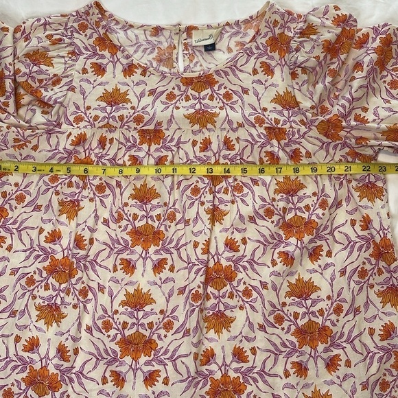 UNIVERSAL THEADS Large Pink Boho Pleasant Floral Print Long-Sleeved Gypsy Shirt - Picture 7 of 8